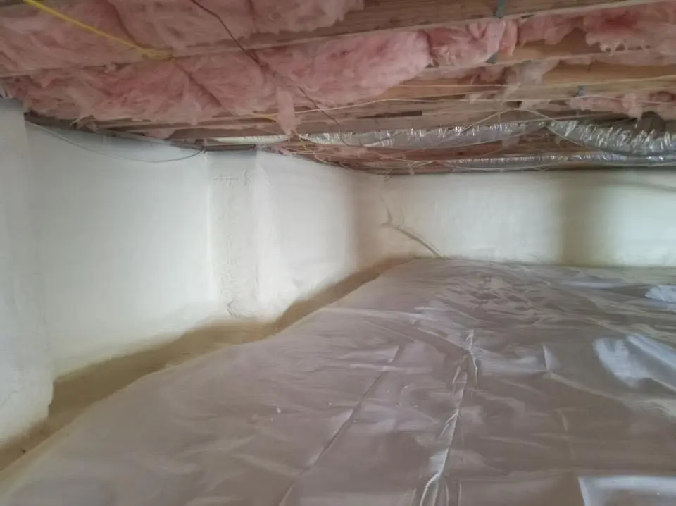 Crawl space encapsulation with closed-cell spray foam for Flat Roof Repair in Easton